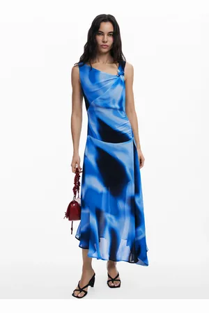 Desigual Asymmetric long blue dress - - L