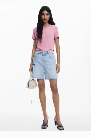Desigual Denim Bermuda flower - - 34