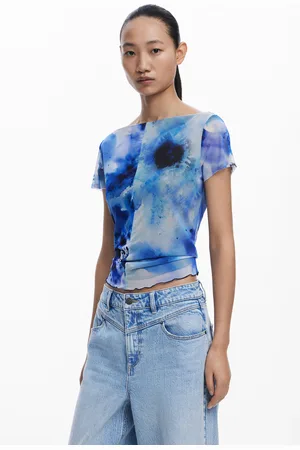 Desigual Ribbed tulle T-shirt - - L