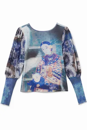 Desigual Arty puffed sleeve T-shirt - - L
