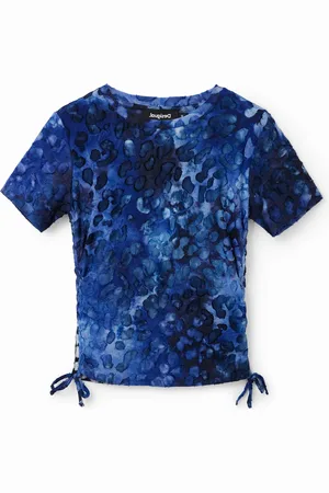 Desigual Slim animal print gathered T-shirt - - S