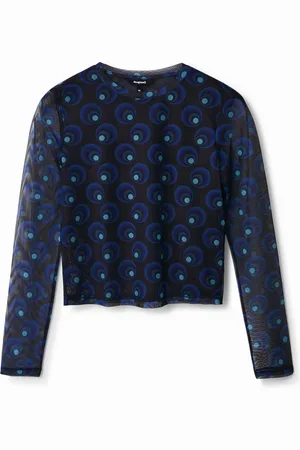Desigual Tulle T-shirt with retro circle print - - L