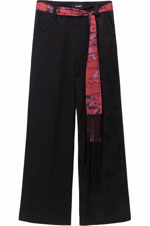 Desigual Trousers with scarf belt - - 34