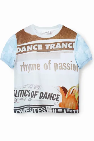 Desigual Textured newspaper T-shirt - - L