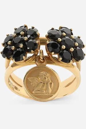 Dolce & Gabbana Family Ring In Yellow 18kt With Black Sapphires - Woman Rings 46