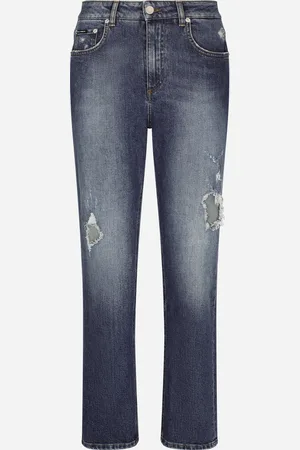 Dolce & Gabbana Boyfriend Jeans With Rips - Woman Denim And Jeans Multi-colored 36