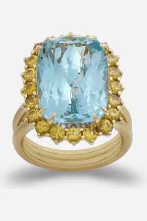 Dolce & Gabbana Heritage Ring In Yellow , Aquamarine And Yello Sapphires - Woman Rings 54