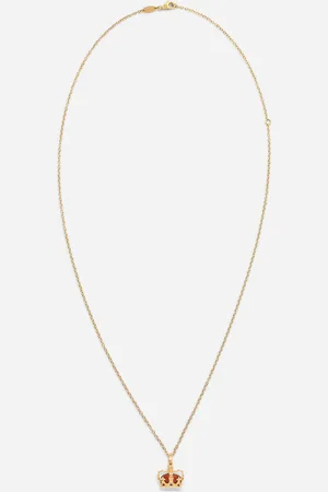 Dolce & Gabbana Crown Yellow Crown Pendant With Red Jasper On The Inside - Man Necklaces Onesize