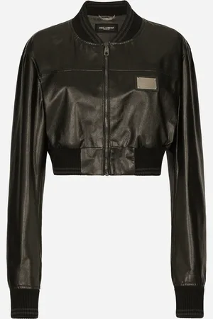 Dolce & Gabbana Short Nappa Leather Bomber Jacket With Tag - Woman Coats And Jackets Leather 38