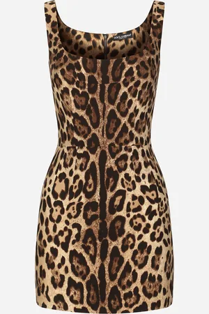 Dolce & Gabbana Short Leopard-print Charmeuse Dress - Woman Dresses Silk 46