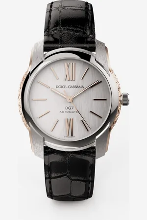 Dolce & Gabbana Dg7 Watch In Steel With Engraved Side Decoration In Gold - Man Watches Onesize