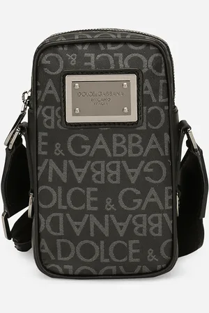 Dolce & Gabbana Small Coated Jacquard Crossbody Bag - Man Crossbody Bags Multi-colored Fabric Onesize