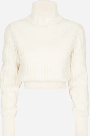 Dolce & Gabbana Wool Fisherman’s Rib Turtle-neck Sweater With Dg Logo - Woman Sweaters And Cardigans Wool 40