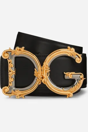 Dolce & Gabbana Calfskin Belt With Logo - Woman Belts Leather 80