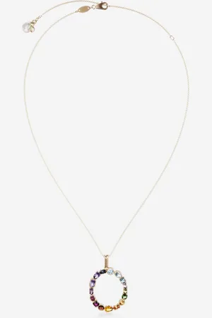 Dolce & Gabbana Rainbow Alphabet O Pendant In Yellow With Multicolor Fine Gems - Woman Necklaces Onesize