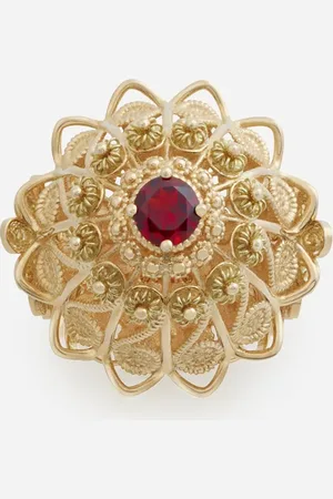 Dolce & Gabbana Pizzo Ring In Yellow And Rhodolite Garnet - Woman Rings 46