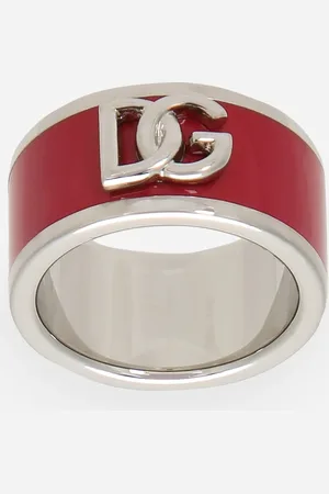Dolce & Gabbana Enameled Dg Logo Ring - Woman Bijoux Metal 50