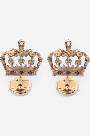 Dolce & Gabbana Crown Cufflinks With Black Diamonds - Man Cufflinks Onesize