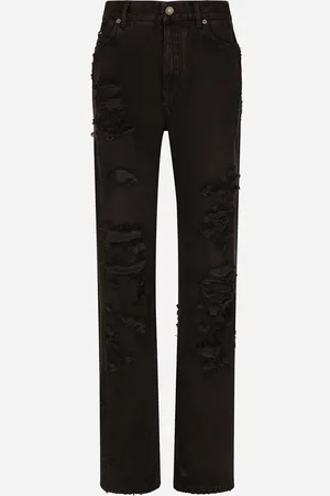 Dolce & Gabbana Flared Jeans With Ripped Details - Woman Denim And Jeans Multi-colored 36