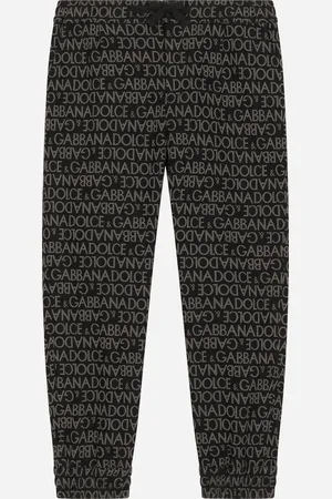 Dolce & Gabbana Cotton Sports Pants With Jacquard Logo - Man Trousers And Shorts Multi-colored Fabric 2 Years
