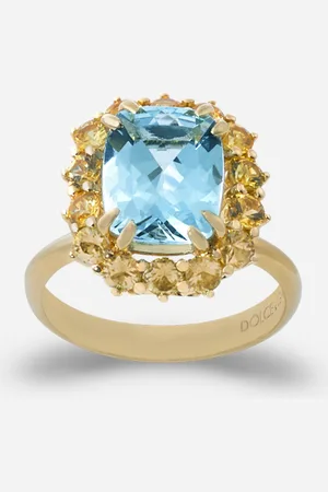 Dolce & Gabbana Heritage Ring In Yellow , Acquamarine And Yellow Sapphires - Woman Rings 52