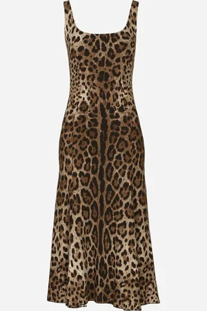 Dolce & Gabbana Leopard-print Calf-length Cady Dress - Woman Dresses Viscose 38