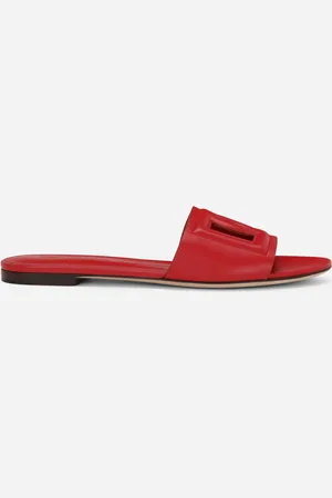 Dolce & Gabbana Calfskin Sliders - Woman Slides And Mules Leather 36