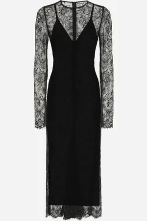 Dolce & Gabbana Chantilly Lace Fil Coupé Calf-length Dress - Woman Dresses Lace 42
