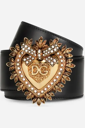 Dolce & Gabbana Devotion Belt In Lux Leather - Woman Belts Leather 75