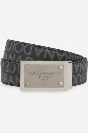 Dolce & Gabbana Coated Jacquard Belt With Logo Tag - Man Belts Fabric 80