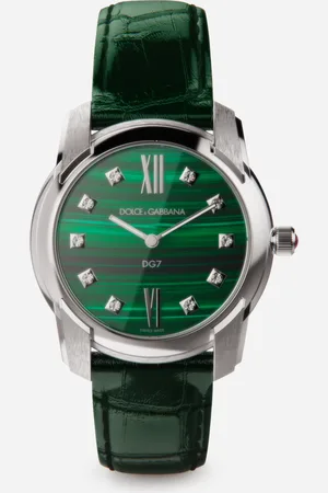 Dolce & Gabbana Dg7 Watch In Steel With Malachite And Diamonds - Woman Watches Onesize
