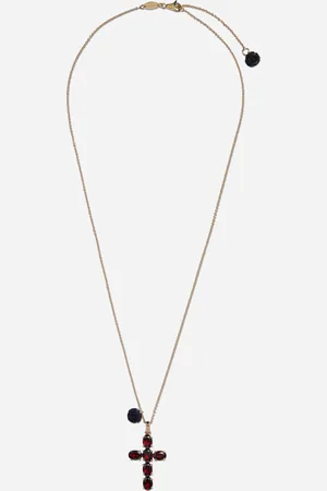 Dolce & Gabbana Family Cross And Rose Pendants On Yellow Chain - Woman Necklaces Onesize