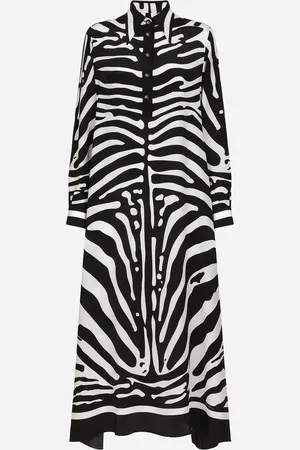 Dolce & Gabbana Zebra-print Crepe De Chine Caftan - Woman Dresses 40