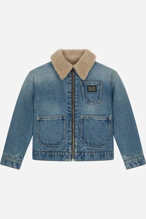 Dolce & Gabbana Denim Jacket With Faux Fur Lining - Man Coats And Jackets Denim 4 Years