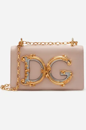 Dolce & Gabbana Dg Girls Phone Bag In Plain Calfskin - Woman Clutches Mini And Micro Bags Blush Leather Onesize