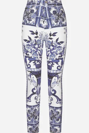 Dolce & Gabbana Majolica-print Grace Jeans - Woman Denim And Jeans Multi-colored 36
