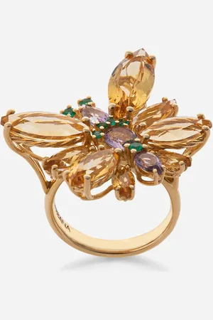 Dolce & Gabbana Spring Ring In Yellow 18kt With Citrine Butterfly - Woman Rings 46