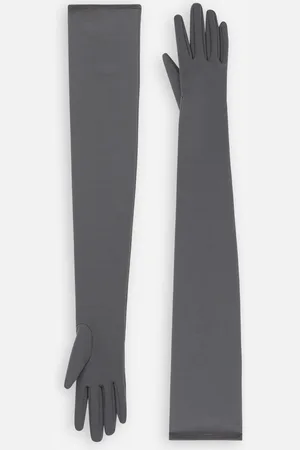Dolce & Gabbana Long Stretch Jersey Milano Rib Gloves - Woman Hats And Gloves Multi-colored S