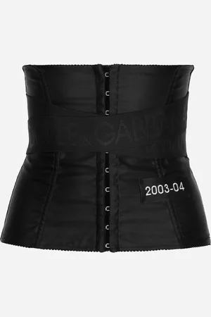 Dolce & Gabbana Corset-style Belt With Branded Stretch Crossover Bands - Woman Belts Satin 38