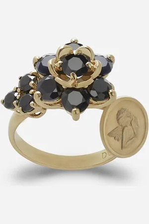 Dolce & Gabbana Ring With Black Sapphires - Woman Rings Gold 46