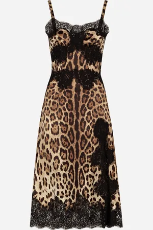 Dolce & Gabbana Leopard-print Satin Slip Dress - Woman Dresses Cotton 36