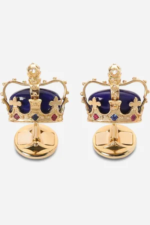 Dolce & Gabbana Crown Cufflinks With Lapis Lazzuli - Man Cufflinks Gold Onesize
