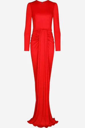 Dolce & Gabbana Long Organzine Dress With Draping - Woman Dresses 36