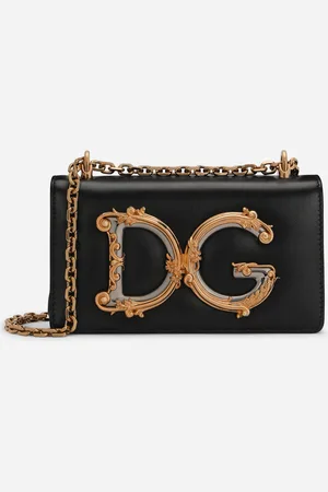 Dolce & Gabbana Dg Girls Phone Bag In Plain Calfskin - Woman Clutches Mini And Micro Bags Leather Onesize