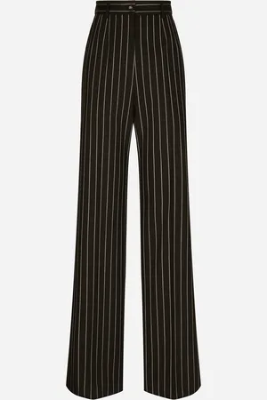 Dolce & Gabbana Pinstripe Wool Palazzo Pants - Woman Pants And Shorts 48