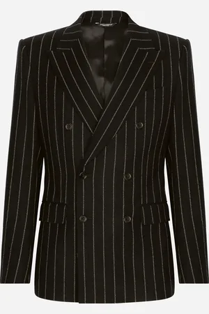 Dolce & Gabbana Double-breasted Jacket In Pinstripe Stretch Wool - Man Suits And Blazers Wool 48
