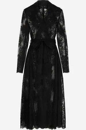 Dolce & Gabbana Chantilly Lace Coat With Belt - Woman Coats And Jackets Lace 40
