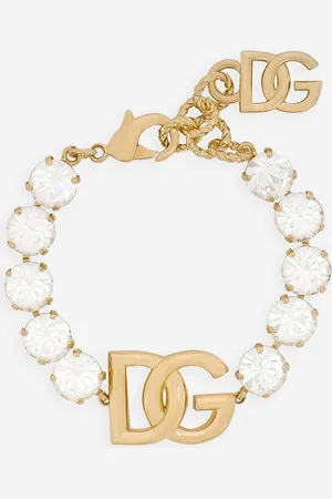 Dolce & Gabbana Bracelet With Rhinestones And Dg Logo - Woman Bijoux Metal Onesize
