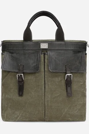Dolce & Gabbana Canvas Shopper - Man Travel Bags Multi-colored Leather Onesize