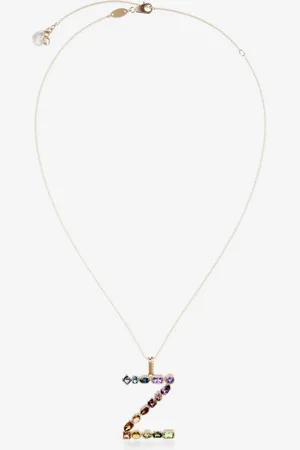 Dolce & Gabbana Rainbow Alphabet Z Pendant In Yellow With Multicolor Fine Gems - Woman Necklaces Onesize